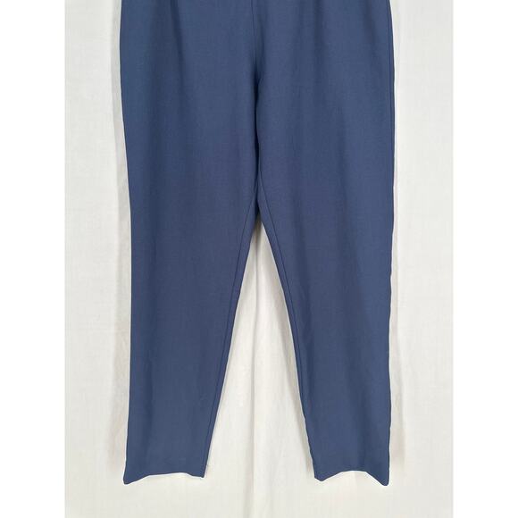 Never Fully Dressed Pants Women 8 Navy Blue High Rise Straight Stretch Zip Ankle - Picture 6 of 10